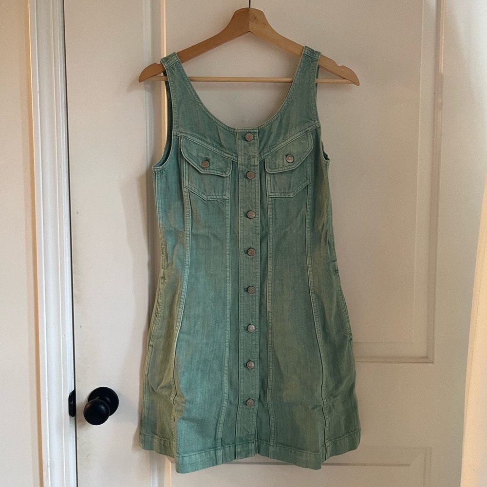 NWT Madewell Denim Sleeveless Seamed Mini Dress 00